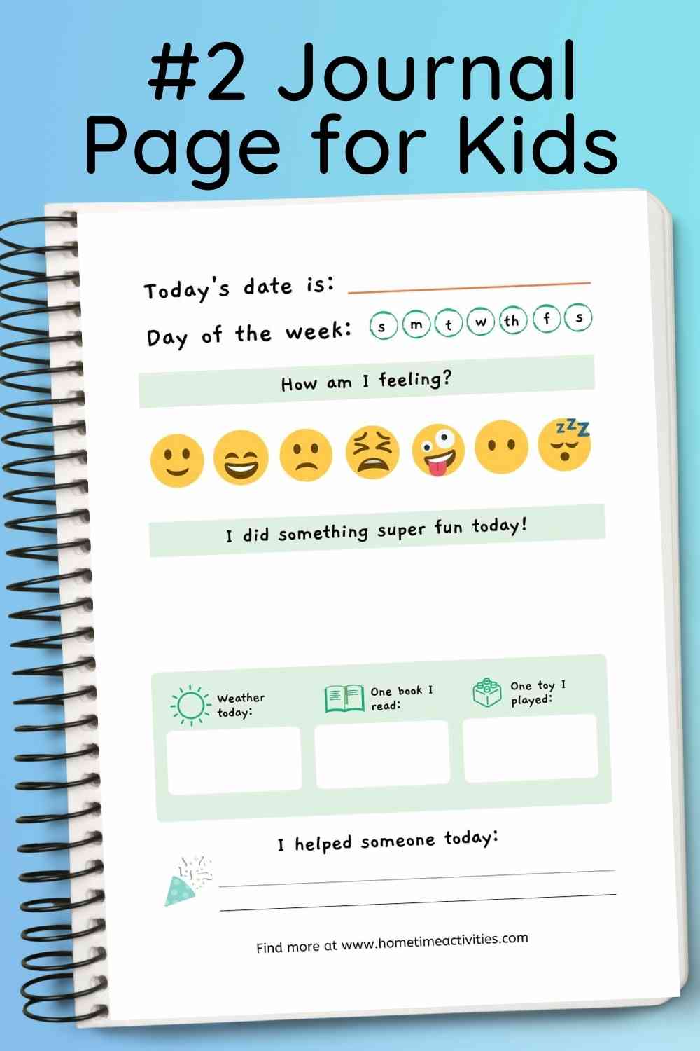 Kid Journal Pages - Free Printables | Home Time Activities