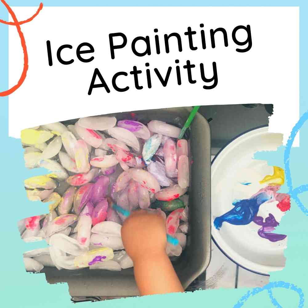 Ice Painting - using ice cubes - Feature image with text