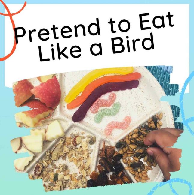 Pretending to eat like a bird - fun idea for kids