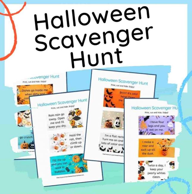 Halloween Scavenger Hunt Kids Ideas - Free Printables - Feature Image