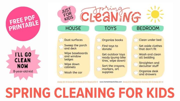 Make Spring Cleaning with Kids Fun - Printable Chore Chart