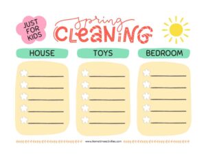 Make Spring Cleaning with Kids Fun - Printable Chore Chart