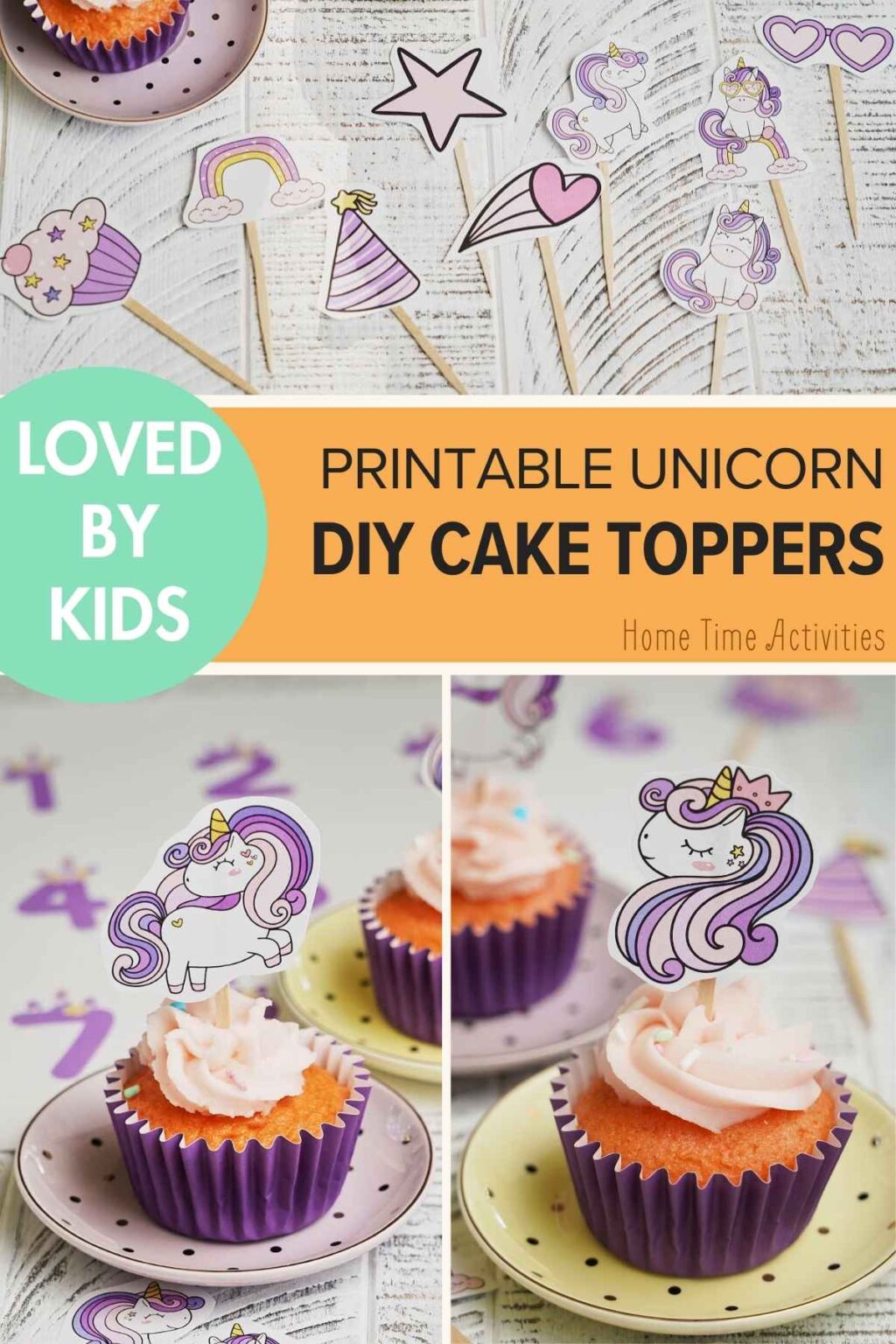 Unicorn Cake Toppers - Free Printable