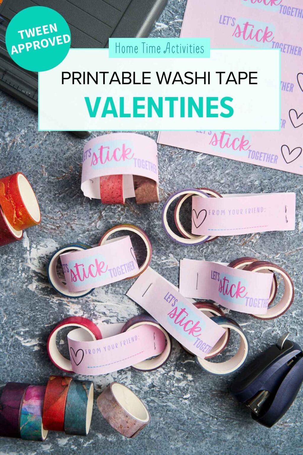 Washi Tape Valentines - Free Printable