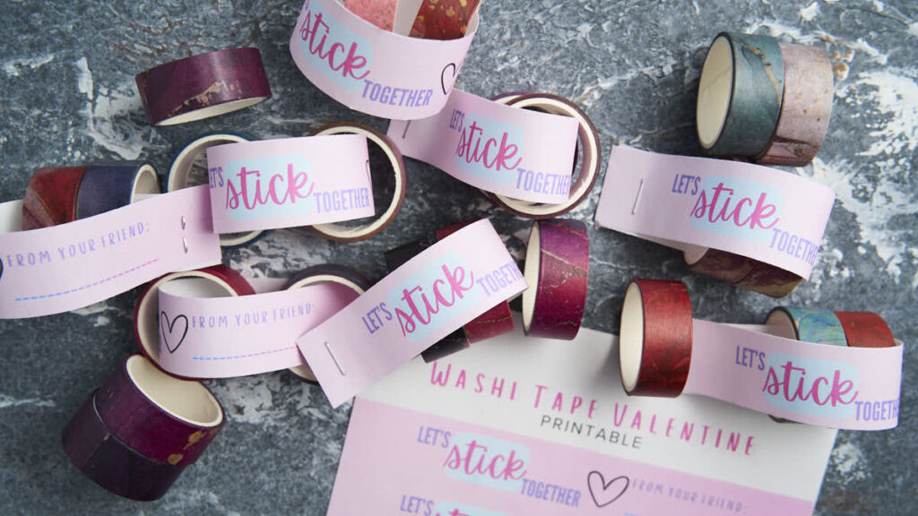 Washi Tape Valentines - Free Printable