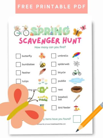 spring scavenger hunt printable free